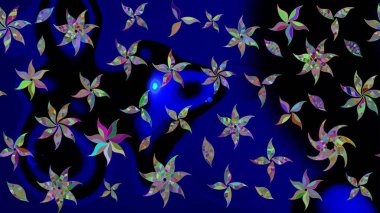 Raster illüstrasyonu. Kıvırcık, parlak örgü. Çiçek çelengi. Güzel, parlak, pürüzsüz kumaş, tuval. Desen, çizim, çiçek sınırı. Klasik eski arkaplan.