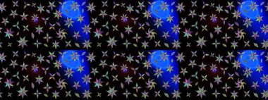 Çiçekli bahar çiçekleri. Küçük çiçekte güzel bir desen. Motley illüstrasyonu. Moda baskıları için zarif bir şablon. Küçük renkli çiçekler..