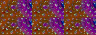 Küçük çiçekte güzel bir çiçek deseni var. Çiçekli çiçek deseni, suluboya. Raster deseni.