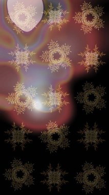 Siyah, kahverengi ve gri renkli kar taneleri. Raster illüstrasyonu. Yılbaşı Biçimi.