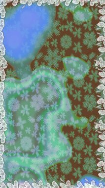 Küçük çiçekli basit, dikişsiz desen. Moda baskısı, albüm, ambalaj kağıdı ve duvar kağıdı için zarif dekoratif süslemeler. Raster illüstrasyonu. Yeşil renkte şirin çiçekler..