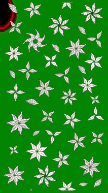 Tekstil, kumaş, kapaklar, duvar kağıtları, baskı, naylon, koleksiyon defteri, örgü, dekupaj için güzel bir eskiz. Millefleur 'lar. Küçük yeşil çiçekli oldukça eski bir besin torbası deseni..