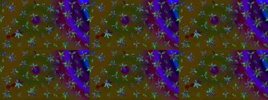 Kahverengi renkli etnik çiçeklerin olduğu zarif bir eskiz modeli. Asya Tekstil 'inde Raster Çiçek İllüstrasyonu.