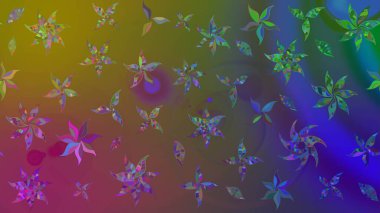 Kahverengi renkli bitkilerden oluşan parlak çiçekli çizim deseni.