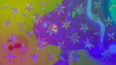 Raster illüstrasyonu. Hoş bir çiçek geçmişi var. Küçük bir çiçekte eskiz deseni. Güzel kumaş deseni.