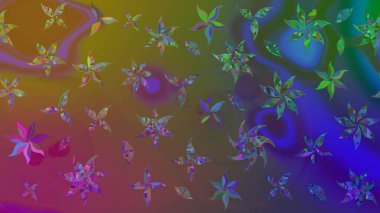 Güzel karalamalı çiçek desenli çizim. Güzel kumaş deseni. Raster illüstrasyonu. Küçük çiçekte sevimli çiçek deseni var..