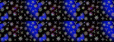 Raster Çiçek İllüstrasyonu 'nun şirin tekstili. Siyah renkli etnik çiçeklerle zarif eskiz deseni.