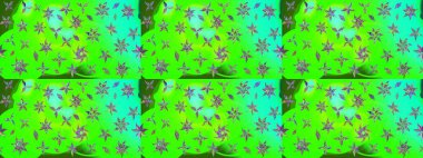 Renkli Yaz Temalı eskiz kalıbı. Modaya uygun kumaş deseni. Düz Çiçek Elementleri Tasarımı. Sevimli çiçek raster deseni.