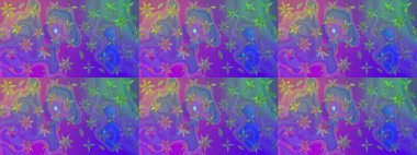 Çiçek. Taslak dekoratif arka plan, çiçek mandala. Raster illüstrasyonu. Menekşe renklerinde.