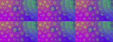 Eskiz modeli etnik tasarım. Yatak çarşafları, ceket, paket tasarımı, kumaş ve moda kavramları için tekstil baskısı. Çiçekleri, deniz kabukları, mandalaları ve suluboya efektleri olan deniz altyapısı.