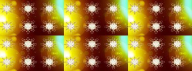 Raster illüstrasyonu. Renkli arka planda izole edilmiş kar tanelerinin düz tasarımı. Kar tanesi süsleme deseni. Kar taneleri deseni. Kar taneleri arkaplanı.