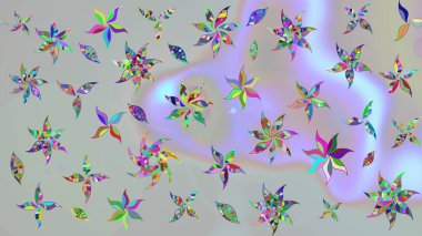 Gri renkli gri papatya deseni. Gri renklerde. Raster illüstrasyonu.