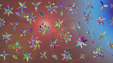 Hediye ambalaj kağıdı, tebrik kartları, posterler ve pankart tasarımı. Raster düz çiçek çizim deseni. Kahverengi renkte çiçekler.