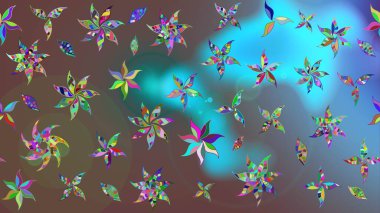 Küçük çiçekteki sevimli çiçek deseni. Robot resim. Raster illüstrasyonu.