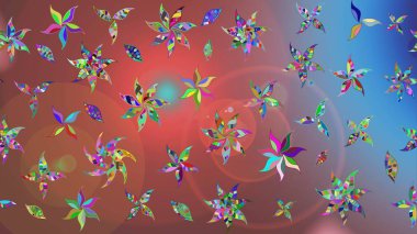 Varicolobrown Raster çizimi. Küçük çiçekteki sevimli çiçek deseni. Birçok kahverengi ve soyut çiçekli tropikal çizim deseni.