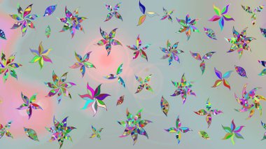 Çiçekli çizim şekli. Düz Çiçek Elementleri Tasarımı. Gri renkli çiçekler. Renkli Bahar Teması çizim şablonu.