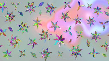 Gri renkli çiçekler. Raster düz çiçek çizim deseni. Tasarım hediye paketi, tebrik kartları, posterler ve afiş tasarımı.