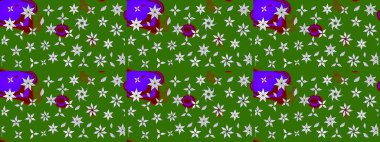 Elle boyanmış suluboya resim çizimleri, çiçekler ve bitkiler. Yeşil renkte çiçekler.