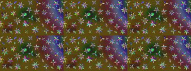 Halk tarzı. Modern çiçek arkaplanı. Parlak renkli çiçekli ve yeşil yapraklı harika bir çiçek deseni. Moda baskıları için zarif bir şablon.