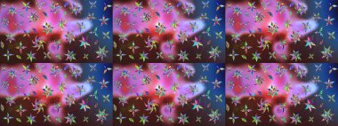 Çiçek deseni. Renkli Bahar Teması eskiz kalıbı. Raster güzel kumaş deseni çiziyor. Düz Çiçek Elementleri Tasarımı.