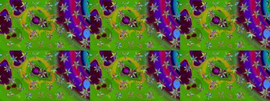 Raster güzel kumaş deseni çiziyor. Çiçek deseni. Renkli Bahar Teması eskiz kalıbı. Düz Çiçek Elementleri Tasarımı.