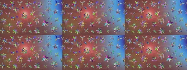 Hediye ambalaj kağıdı, tebrik kartları, posterler ve pankart tasarımı. Raster düz çiçek çizim deseni. Kahverengi renkte çiçekler.