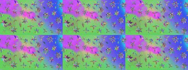 Tomurcukları papatya çiçekleri olan sevimli bir çiçek deseni. Eskiz geçmişi. Eski usul. Miles Fleur, süslü püslü bir süs. Kumaş, tekstil, duvar kağıdı baskısı için. Raster illüstrasyonu.