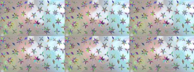 Çiçek desenli çizim. Raster illüstrasyonu. Tarafsız renklerde Asyalı tekstil.