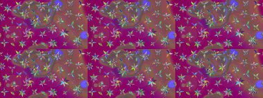 Robot resim. Küçük çiçekteki sevimli çiçek deseni. Raster illüstrasyonu.