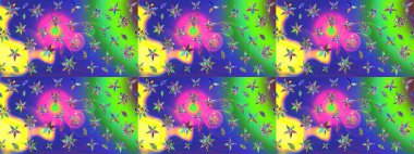 Renkli Bahar Teması eskiz kalıbı. Düz Çiçek Elementleri Tasarımı. Yeşil renkli çiçekler. Çiçekle çizim deseni.