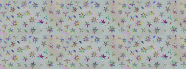 Gri renkli çiçekler. Tropik çiçek desenleri. Raster illüstrasyonu.