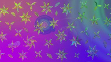 Tropik çiçek desenleri. Mor renkli çiçekler. Raster illüstrasyonu.