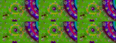 Sabıka fotoğraflarında, bebek kıyafetlerinde, duvar kâğıtlarında, paket kutularında falan kullanılabilir. Zarif, parlak ve yeşil çiçek desenli bir taslak. Raster..