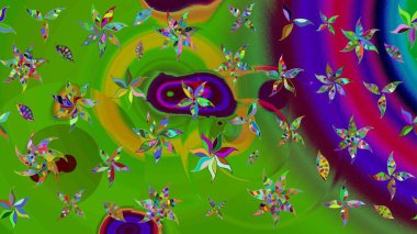 Halk tarzı. Parlak renkli çiçekli ve yeşil yapraklı harika bir çiçek deseni. Modern çiçek arkaplanı. Moda baskıları için zarif bir şablon.