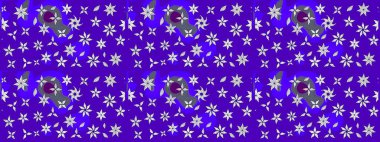 Menekşe renginde mor papatya deseni. Raster illüstrasyonu. Menekşe renklerinde.