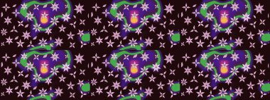 Çiçek deseni. Raster illüstrasyonu. Flower eskiz arka planı. Şatafatlı bahar bahçesi dokusu.