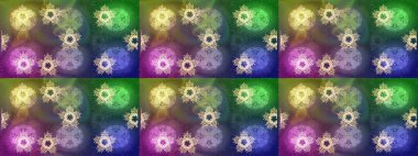 Yeşil, nötr ve mavi kar taneli Noel kartı, yeşil, nötr ve mavi renkler. Kar taneleri arka planda. Kış kartı Mutlu Noeller, yeni yıl ve mutlu bayramlar..