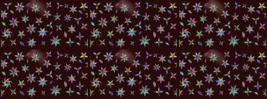 Kahverengi renkte çiçekli çiçek deseni. Suluboya tarzında kahverengi renkte çiçekler.