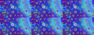 Raster illüstrasyonu. Güzel kumaş deseni. Bahar çiçekli güzel bir çiçek deseni..