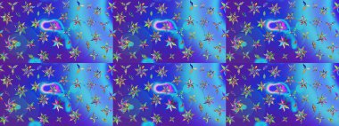 Yatak çarşafları, ceket, paket tasarımı, kumaş ve moda kavramları için tekstil baskısı. Eskiz modeli etnik tasarım. Çiçekleri, deniz kabukları, mandalaları ve suluboya efektleri olan deniz altyapısı.