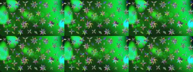 Çiçek tasarımı için inanılmaz bir kolaj cenneti tarzı. Çiçekli zambakların eskiz geçmişi. Parlak çiçekli kolaj çiçekleri yeşil.