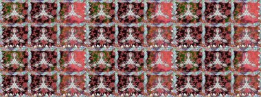 Kahverengi renklerde etnik çiçeklerle kusursuz bir desen. Asya Tekstil 'inde Raster Çiçek İllüstrasyonu.