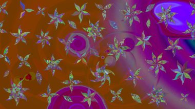 Eski usul. Eskiz geçmişi. Kumaş, tekstil, duvar kağıdı baskısı için. Raster illüstrasyonu. Renkli desenli eskiz deseni, kahverengi çiçekler ve dekoratif elementlerle.