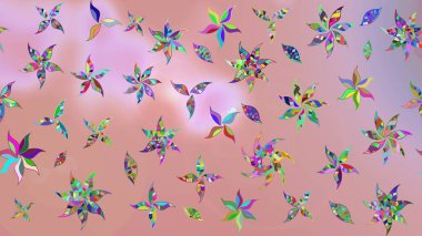 Moda arka planında parlak buketler. Kumaş, duvar kağıdı ve kağıt üzerine baskı yapmak için gelişen arka plan. Raster illüstrasyonu. Eski usul küçük çiçekli şirin bir eskiz deseni..