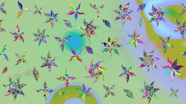 Raster illüstrasyonu. Robot resim stilinde nötr renkler. Raster illüstrasyonu. Şirin karalamalı çiçek desenli çizim. El yapımı çiçek ve bitki koleksiyonu.