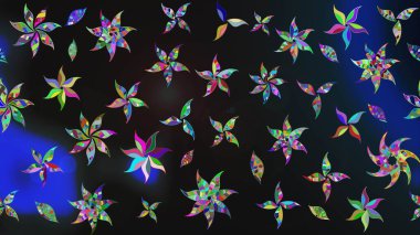 Raster illüstrasyonu. Güzel kumaş deseni. Küçük bir çiçekte eskiz deseni. Güzel çiçek arkaplanı..