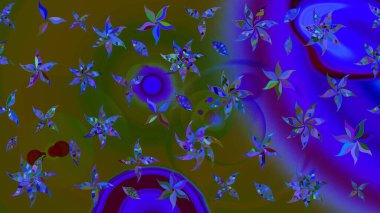 Raster illüstrasyonu. Egzotik çiçekler, botanik, yeşil renklerdeki parlak klasik doğa. Klasik tropikal doğal elementlerin suluboya seti.