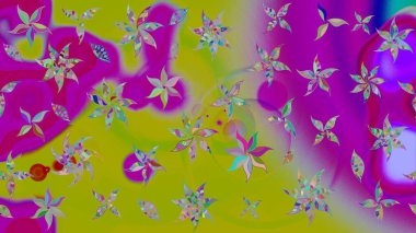 Raster deseni. Küçük çiçekteki sevimli çiçek deseni. Yumuşak, mor renkte yaz çiçekleri. Raster illüstrasyonu.