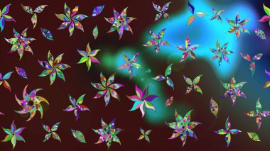 Hediye ambalaj kağıdı, tebrik kartları, posterler ve pankart tasarımı. Kahverengi renkli çiçekler. Raster düz çiçek çizim deseni.