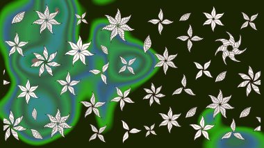 Raster illüstrasyonu. Soyut çiçek çizim kalıbı arka planı. Gri renklerde. Küçük çiçekteki sevimli çiçek deseni. Raster deseni.